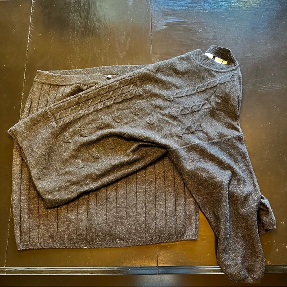 Vintage Apart XL Set Top and Bottom Merino Wool Blend Skirt...
